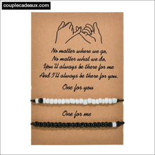 Charger l&#39;image dans la galerie, 2 Bracelets Avec Perles Noire &amp; Blanches Pour Couple - 1
