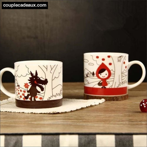 2 Tasses à Café Petit Chaperon Rouge Pour Couple - 1
