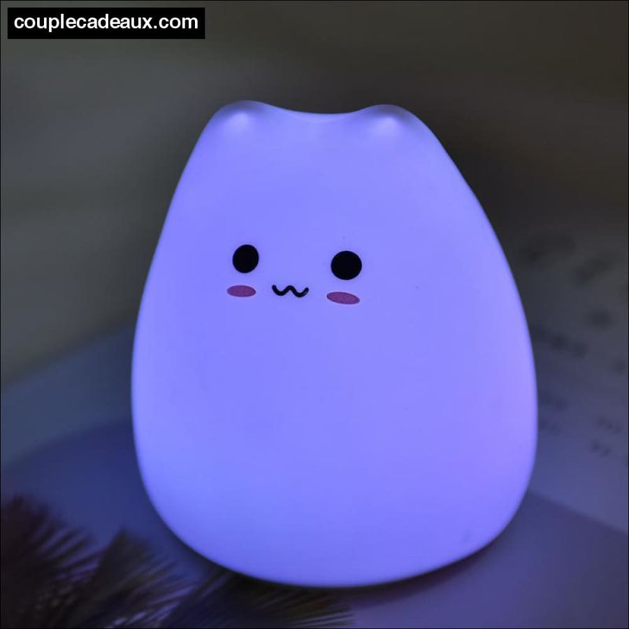 Lampe De Nuit Avec Capteur Tactile 7 Couleurs En Forme Chat