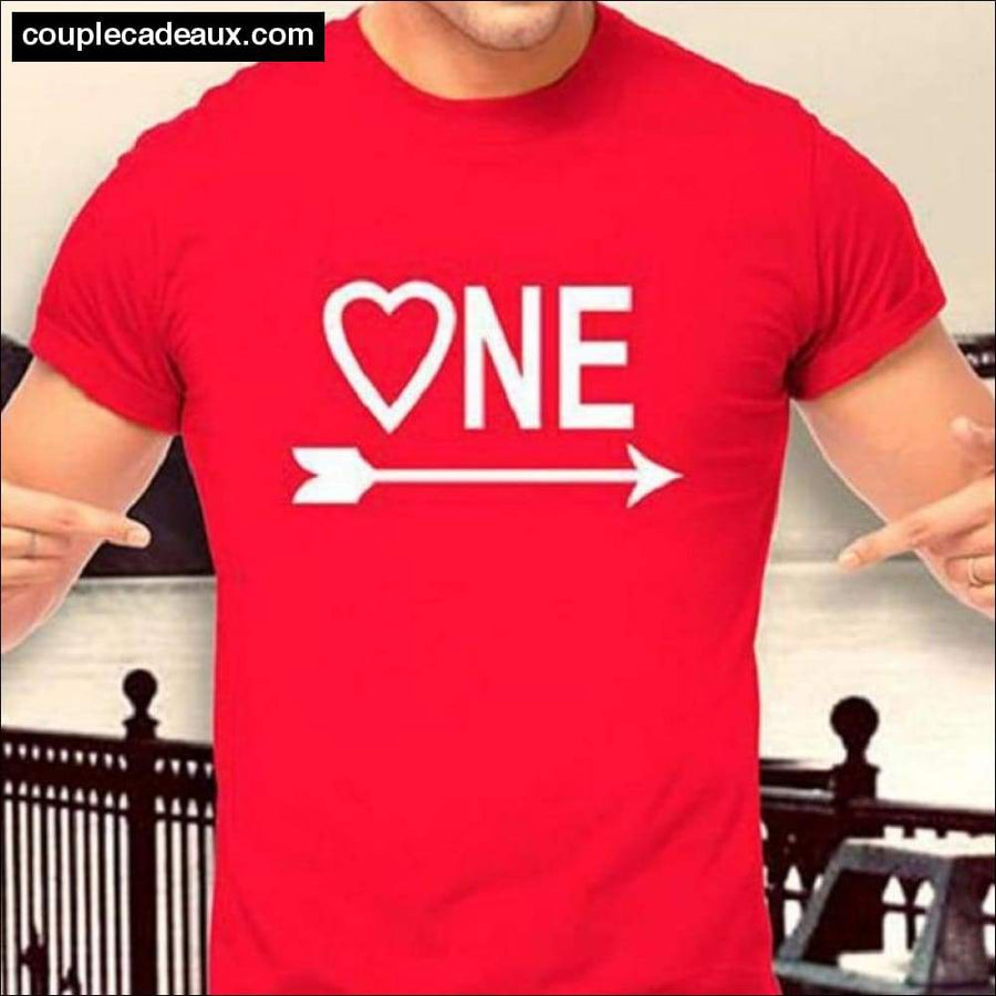 T-shirts Rouge one/love Pour Couple - Homme/One / XS - 2